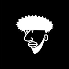 Abstract Male Face Vector Illustration with Afro Hair
