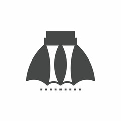 Vector icon template. Black skirt icon design. Stock vector template.