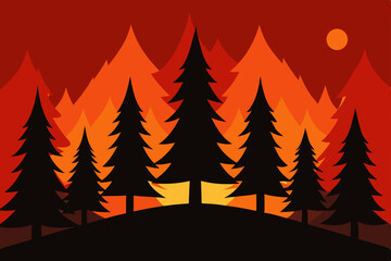 Obraz premium winter landscape with trees and mountains