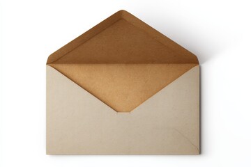 A beige envelope with a brown inner liner.  Simple and elegant.