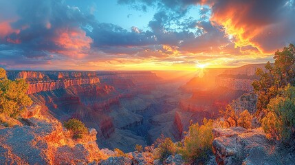Grand Canyon sunset panorama (3)