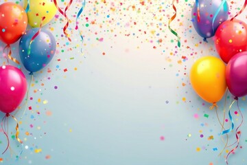 Vibrant celebratory banner with colorful streamers and confetti, perfect for graduations, birthdays, or any festive occasion , decor, event banner