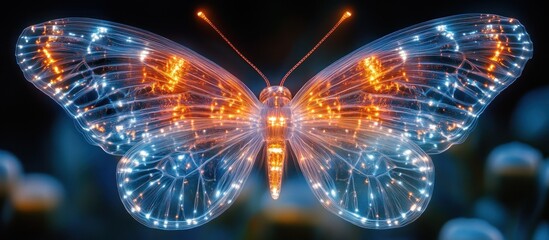 Glowing, transparent butterfly
