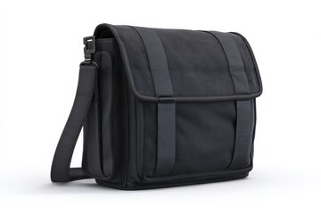 Naklejka premium Sleek black messenger bag, perfect for everyday carry.