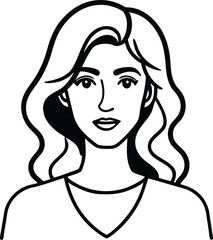woman with long hair vector