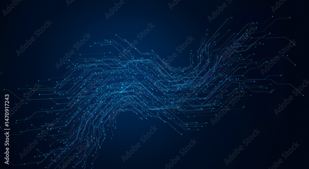 Aufkleber abstract digital network connections global communication technology data flow