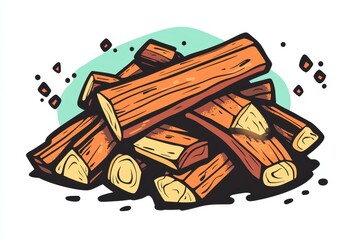 A pile of firewood, ready for a cozy campfire