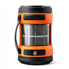 Naklejka premium Buy orange camping lantern led rechargeable portable for hiking emergency power outage and outdoor activities