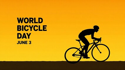 Silhouette Cyclist World Bicycle Day