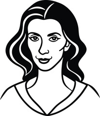 Woman Silhouette Vector Illustration In White Background