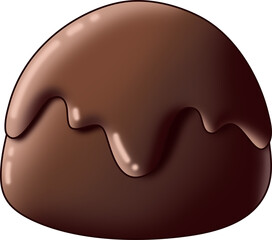 Dark chocolate with melted chocolate dripping down it