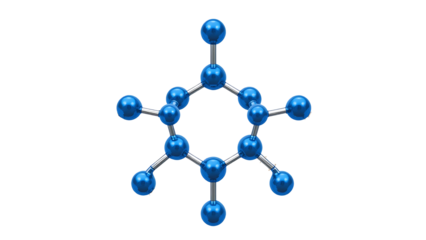 Molecule structure science chemistry atom molecular model bond medical research scientific 3d render on transparent background