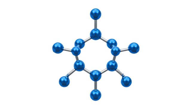 Molecule structure science chemistry atom molecular model bond medical research scientific 3d render on transparent background