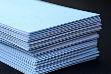 Stack of light blue papers