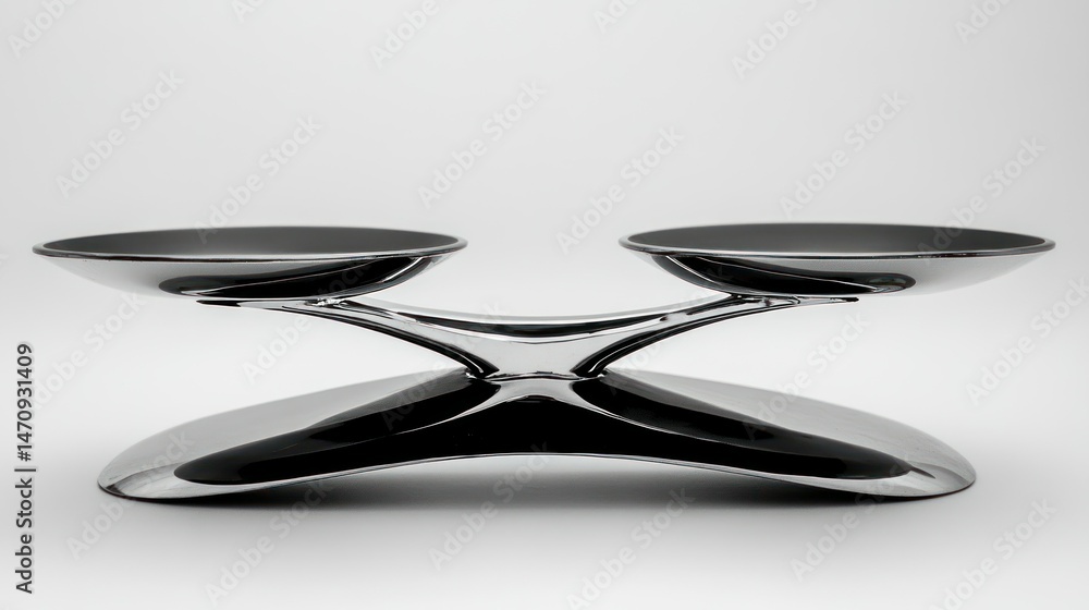 Poster a shiny silver scale used for weighing objects against each other