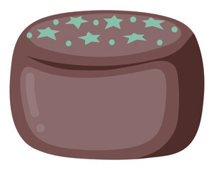 Dark chocolate decorated with green stars