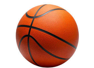  Classic Orange Basketball with Black Lines, PNG Isolated