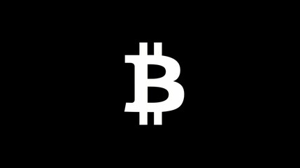 Obraz premium Isolated White Bitcoin Symbol on Black Background
