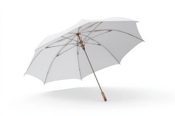 Obraz premium White umbrella on white background. Minimalist design.