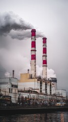 Power plant emissions showcase industrial pollution and its effect on the environment