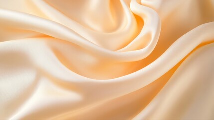 Obraz premium Soft Peach Silk Fabric Drapes: Elegant Texture and Flowing Waves