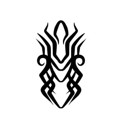 Abstract design featuring intricate patterns and shapes in a monochromatic color scheme