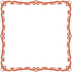 Decorative red border design featuring intricate swirling patterns, suitable for invitations or artwork