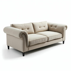 Fototapeta premium A deep-seated 3-seater sofa featuring oversized armrest.