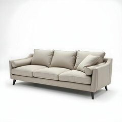 Fototapeta premium A deep-seated 3-seater sofa featuring oversized armrest.