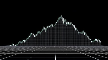 Naklejka premium Crypto Mountain Bitcoin Price Surge with Digital Asset Graph.