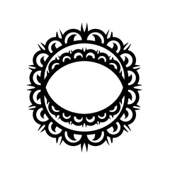 Intricate black and white decorative frame design with an eye shape, ideal for artistic backgrounds