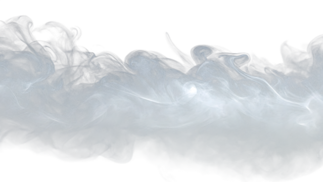 White grey smoke vapor texture on transparent background