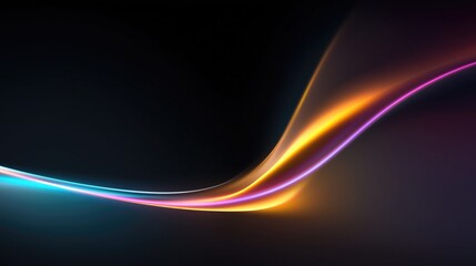 Vibrant colorful light waves in blue, yellow, and purple on a dark background, creating a dynamic and modern visual. Ideal for digital, tech, and abstract - themed designs.