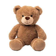 Obraz premium A plush teddy bear sitting softly, perfect for children's rooms and cozy environments. transparent background