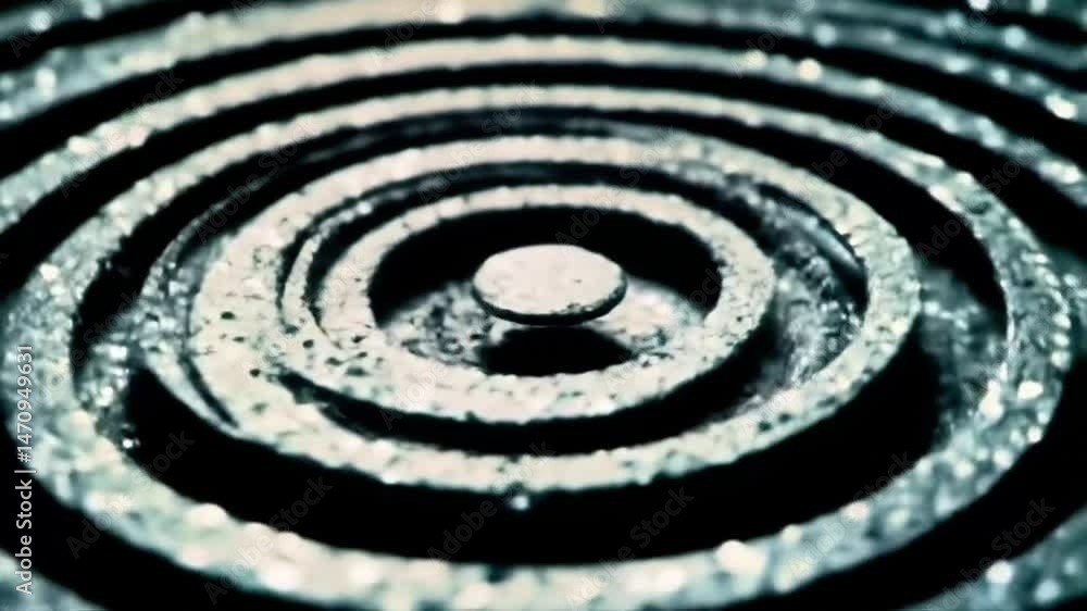 Poster Abstract Spiral Pattern with Textured Surface and Dark Background Video