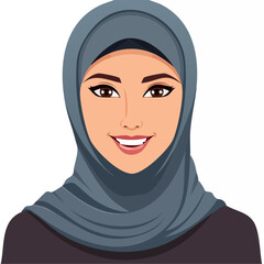 Naklejka premium Flat Vector. Portrait of only one Woman. Simple Background.