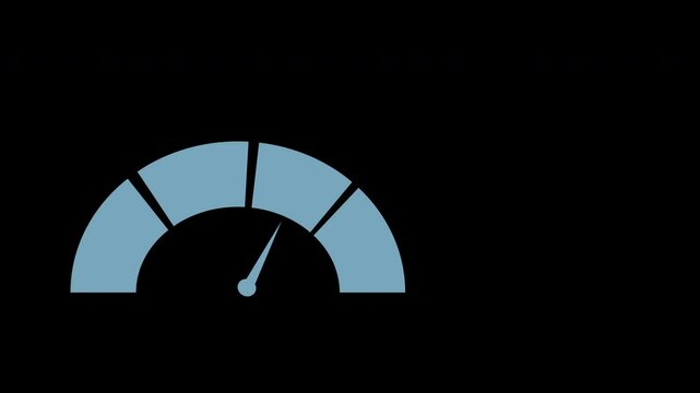 Digital symbols at the speedometer. Car mileage, measuring kilometers. Circle speed control