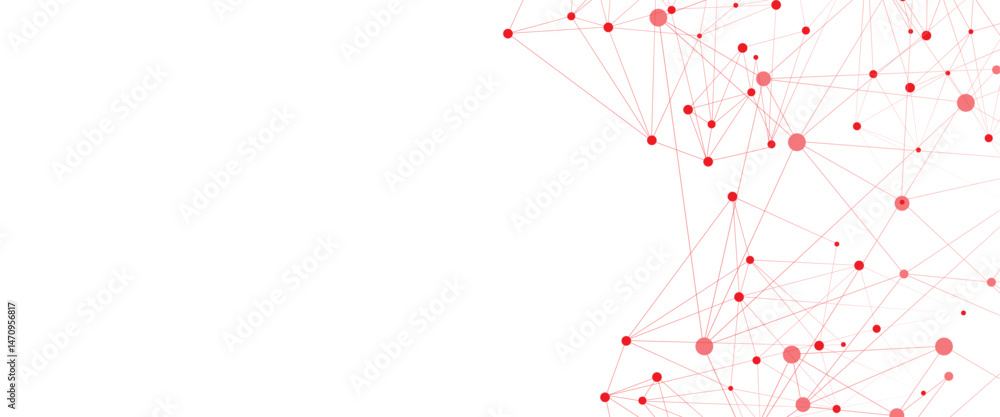 Poster Vector Connect link background. global network technology concept. Digital technology futuristic internet network speed connection red background.