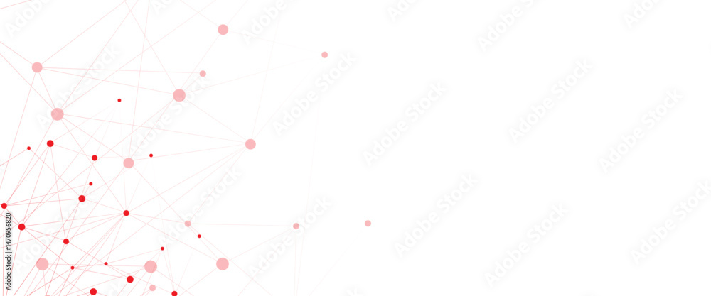 Fototapete Vector Connect link background. global network technology concept. Digital technology futuristic internet network speed connection red background.
