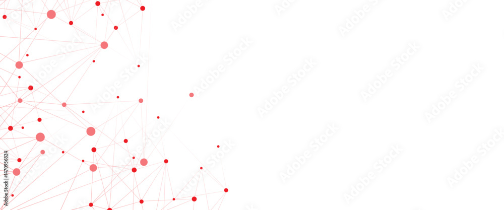 Poster Vector Connect link background. global network technology concept. Digital technology futuristic internet network speed connection red background.