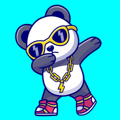 Cute Cool Panda Vector Illustration