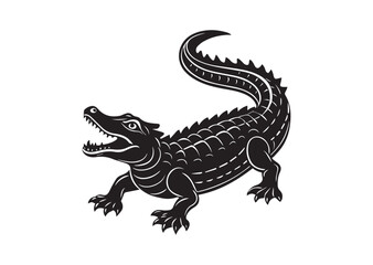 Naklejka premium Alligator Silhouette Vector