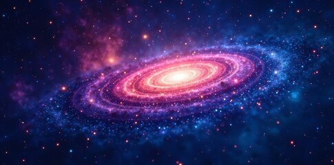 Cosmic night sky with colorful stars and galaxy swirls, galaxy, stars, space