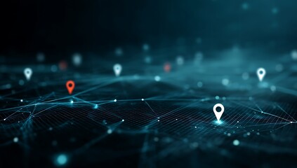 Global Network Map Showing Location Data Points Connected by Lines