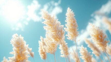 Serene Pampas Grass in Sunny Sky A Breath of Fresh Air