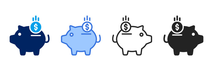 Piggy Bank  Icon Set Different Style Collection 
