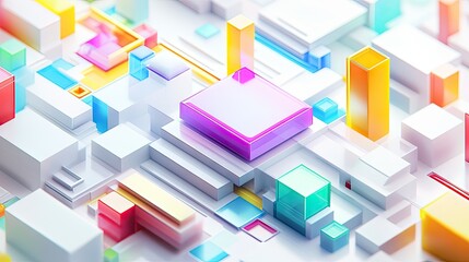 Abstract geometric design with vibrant colorful cubes.
