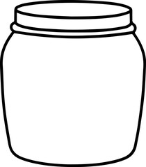 Jar outline vector illustration, line art