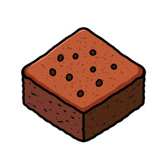 Illustration of brownie cakes with chocolate toppings, is suitable as an icon vector design, sticker or logo.