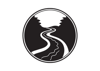 Obraz premium River Silhouette Vector